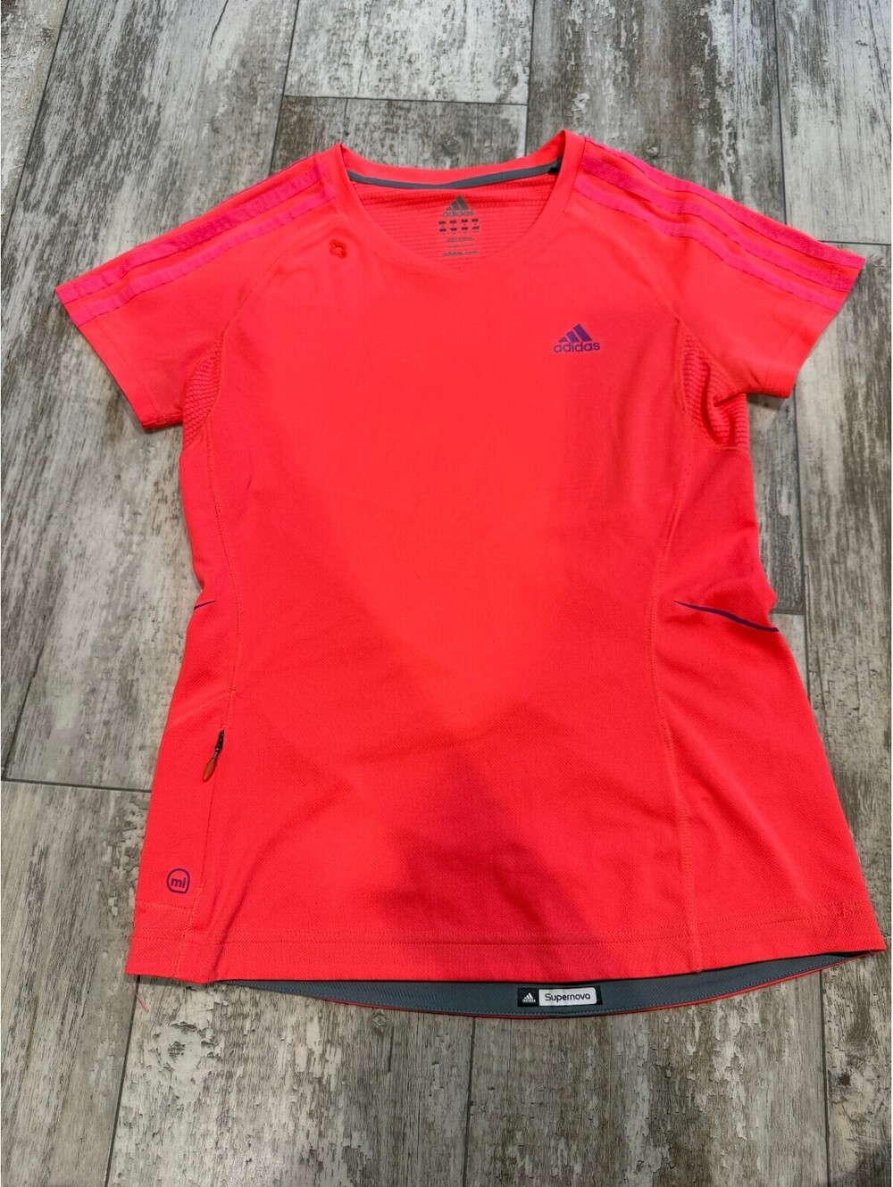 Adidas Supernova M Neon Coral Running Shirt Athletic